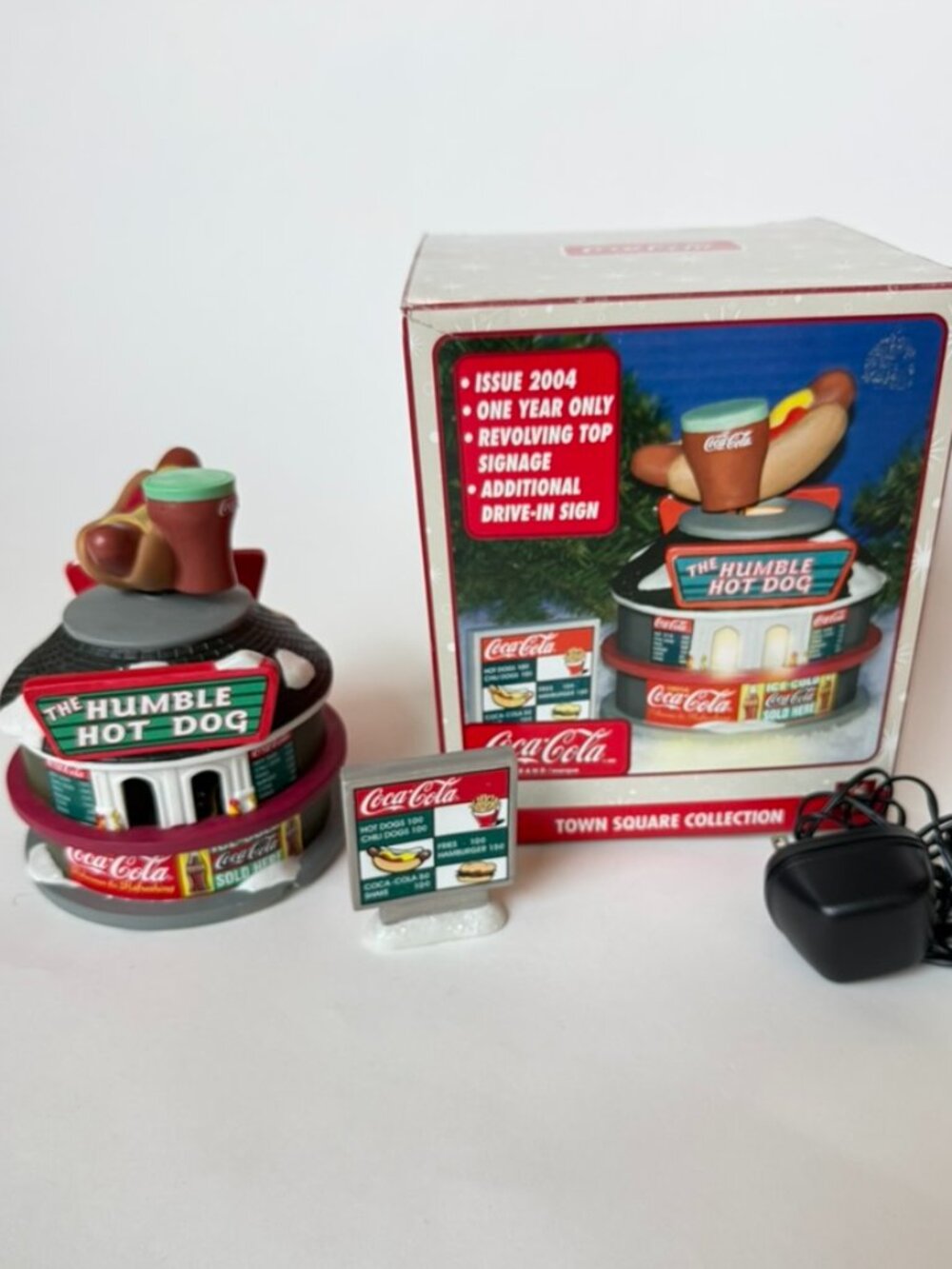 Coca Cola Town Square Collection Humble Hot Dog Stand 2004 Vintage Light Up